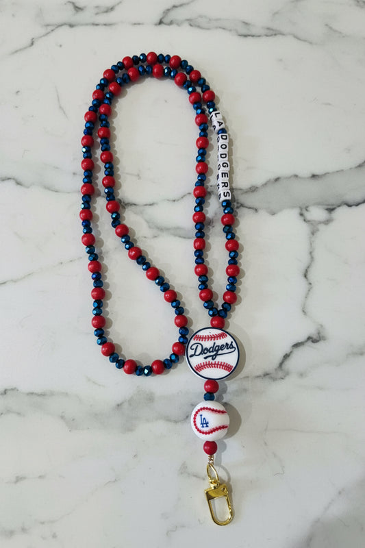 LA Dodgers Custom Beaded Lanyard