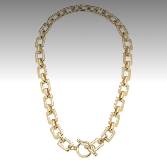 Canvas Style: Conrad Chain Link Toggle Necklace and Bracelet in Shiny Gold