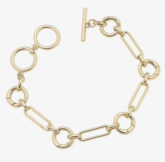 Bella Multi-Charm Toggle Bracelet in Gold