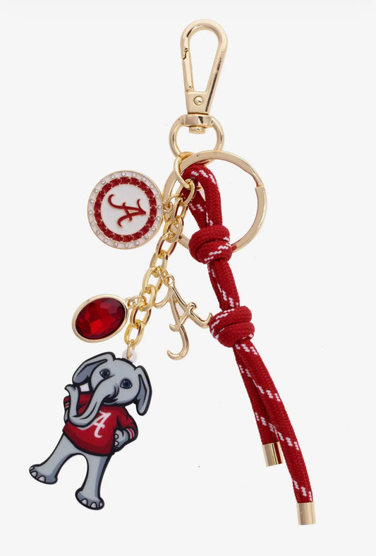 Alabama Crimson Tide Cluster Bag Charm in Crimson