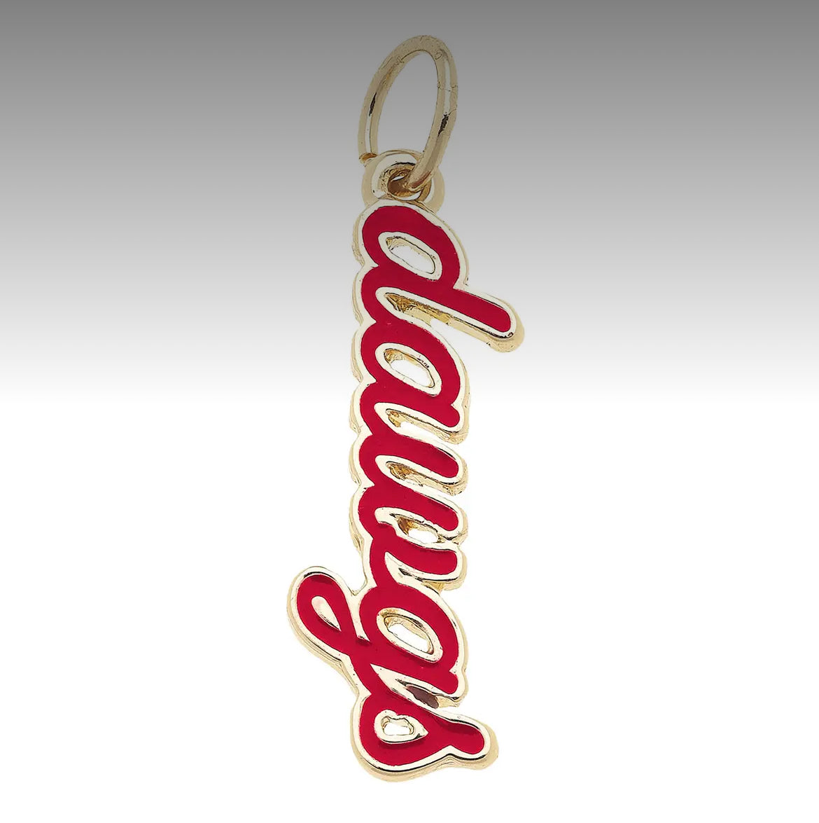 UGA University of Georgia Bulldogs Enamel Logo Charm (Canvas Style) on 18K Gold PVD Stainless Steel Paperclip Carabiner Charm Holder 18” + 2” Extension Necklace