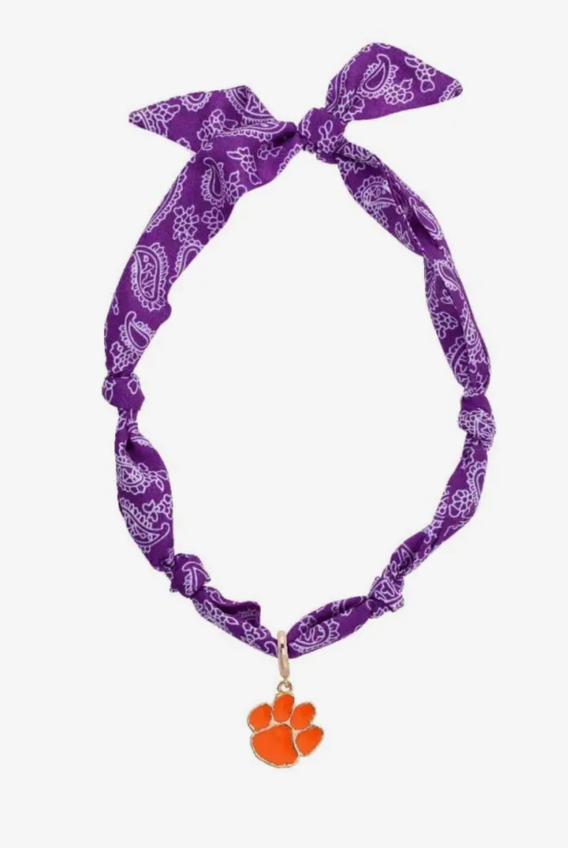 Clemson Tigers CANVAS Style Bandana Scarf Necklace