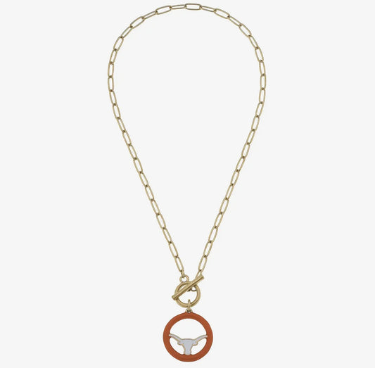 Texas Longhorns Logo T-Bar Necklace