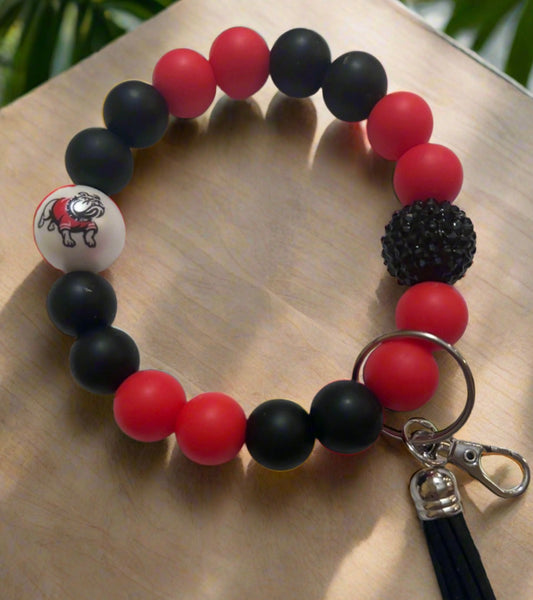 Gardner Webb Bulldogs Silicone Beaded Keychain Wristlet