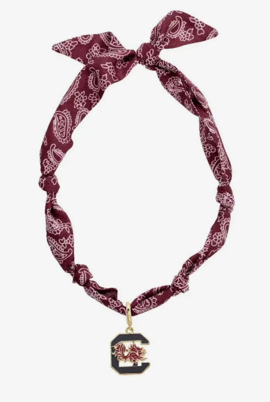 South Carolina Gamecocks CANVAS Style Bandana Scarf Necklace