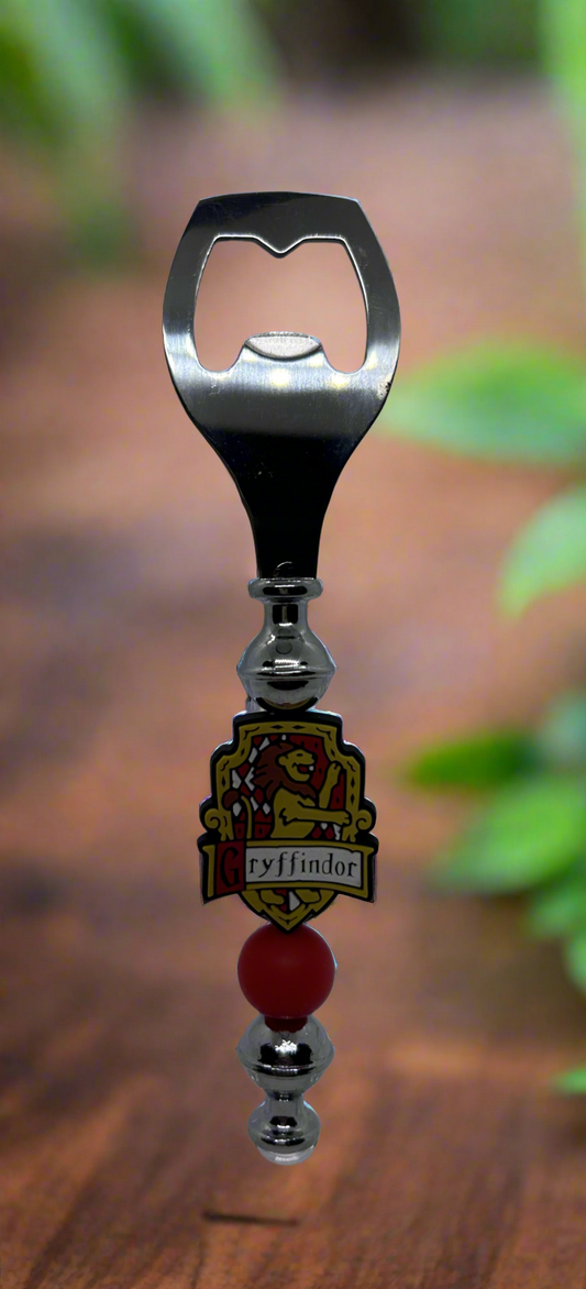 Harry Potter inspired Gryffindor beaded bottle opener