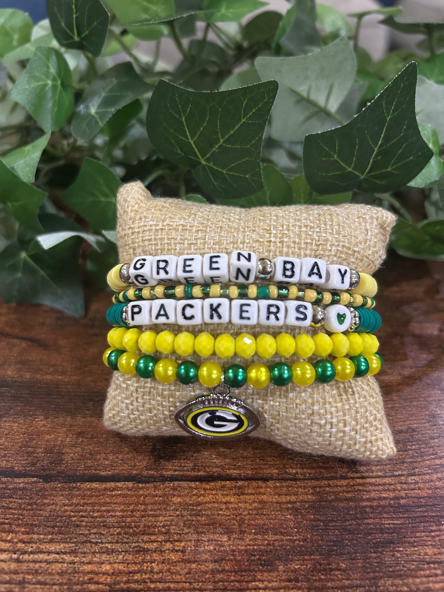 Green Bay Packers Custom Beaded Bracelet Stack