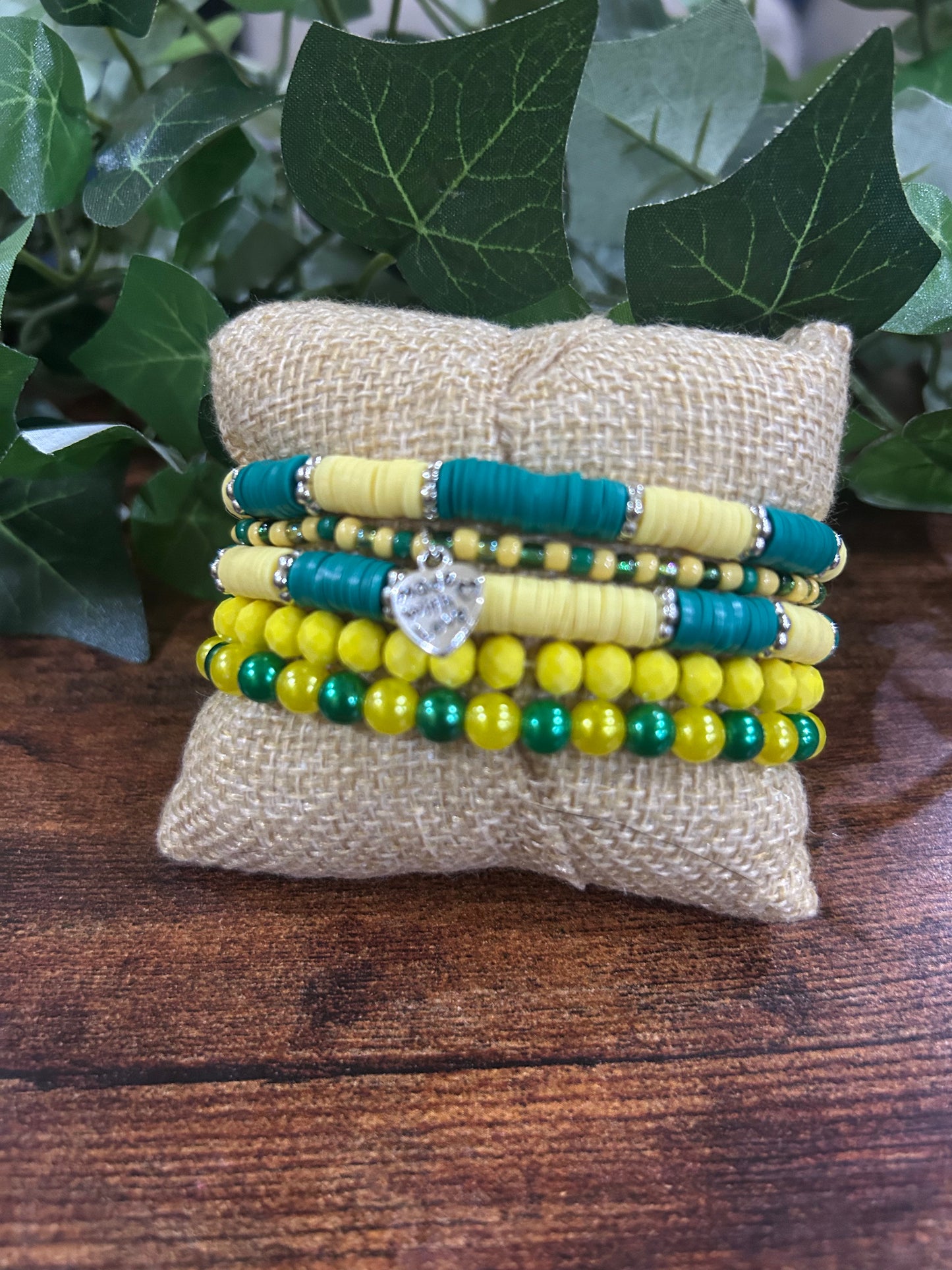 Green Bay Packers Custom Beaded Bracelet Stack