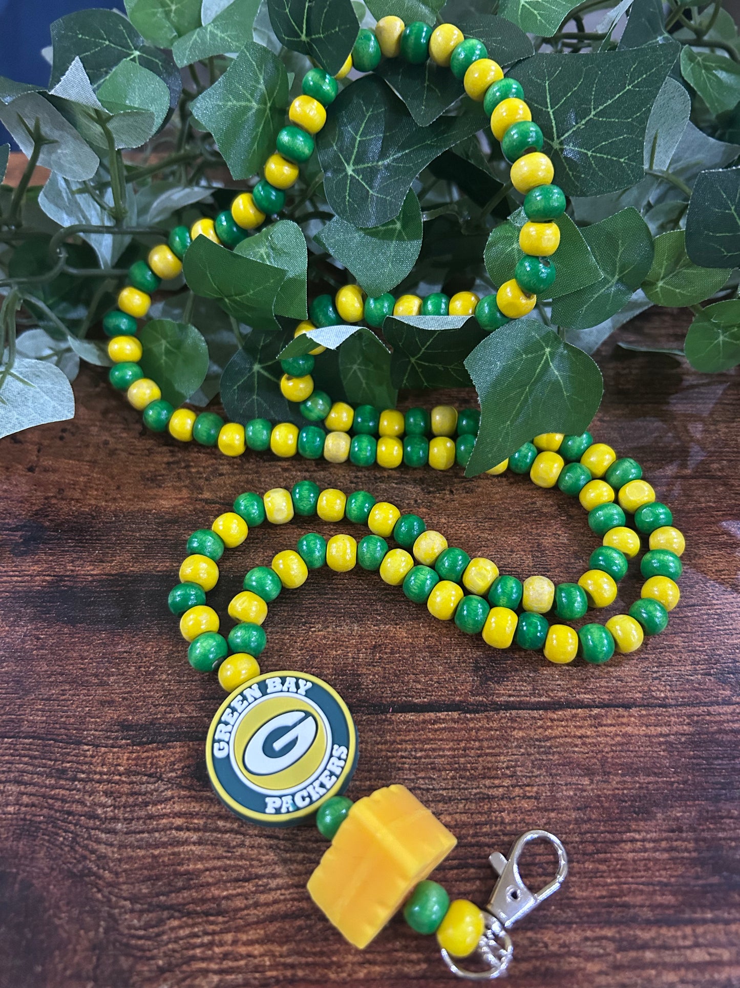 Green Bay Packers NFL Custom Beaded Lanyard