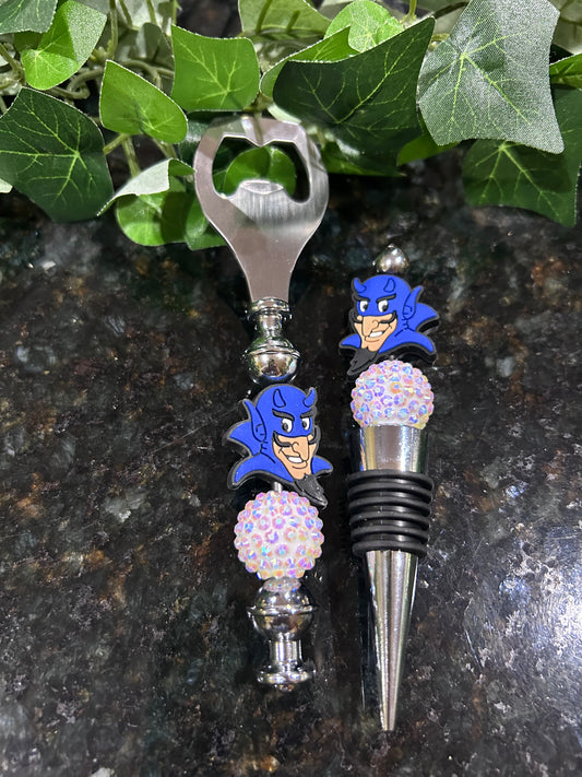 Duke University Basketball Custom Beaded Bottle Opener and Wine Stopper