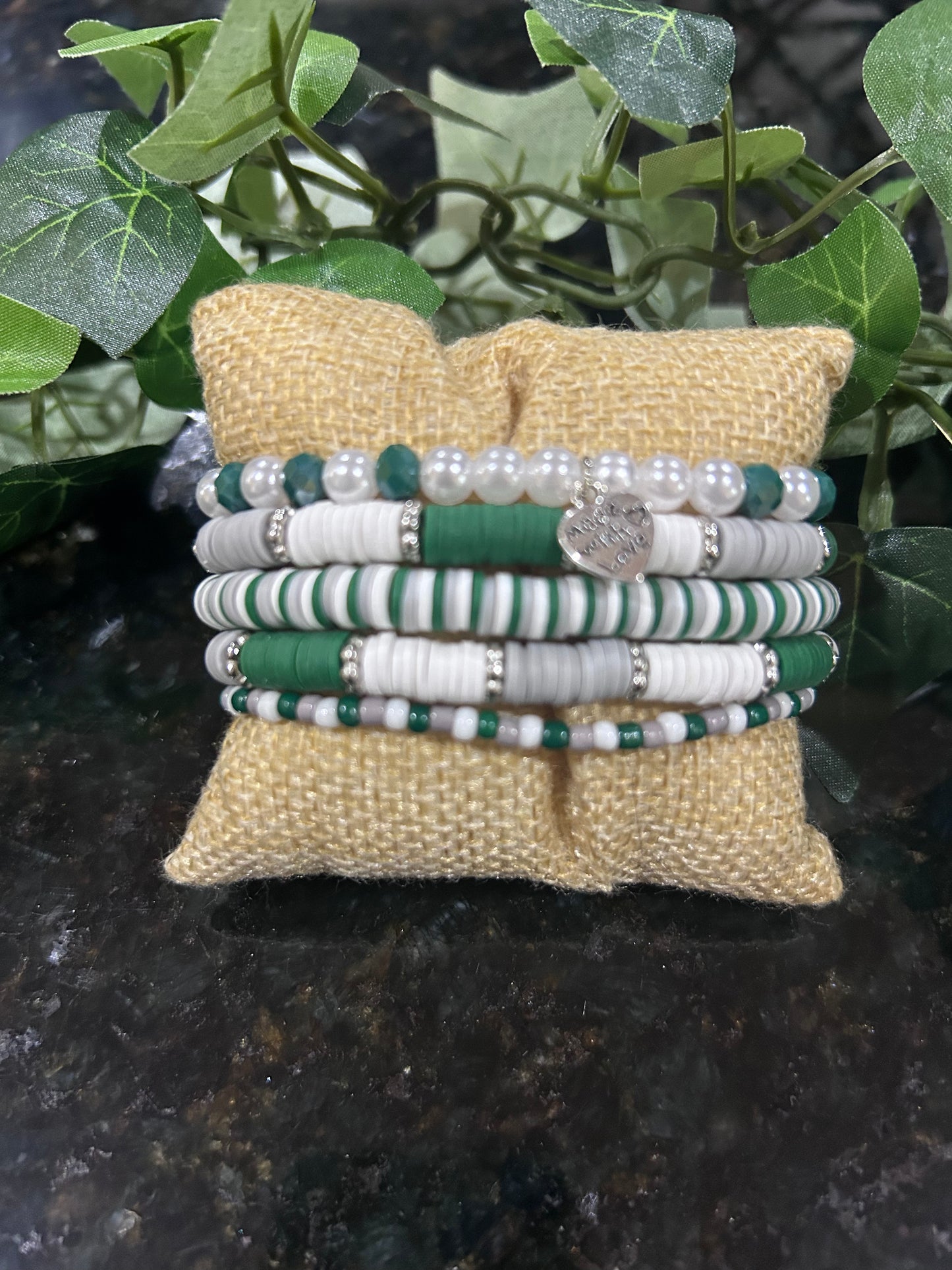 Philadelphia Eagles NFL Custom Beaded Bracelet Stack