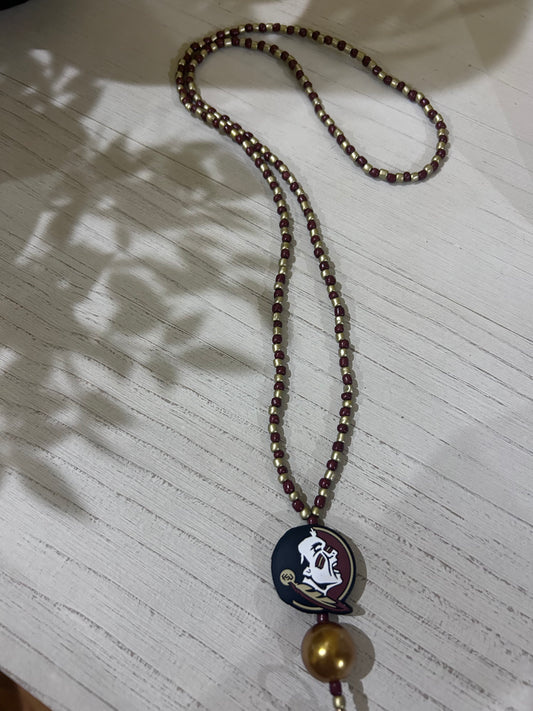 FSU Florida State University Seminoles Custom Beaded Lanyard