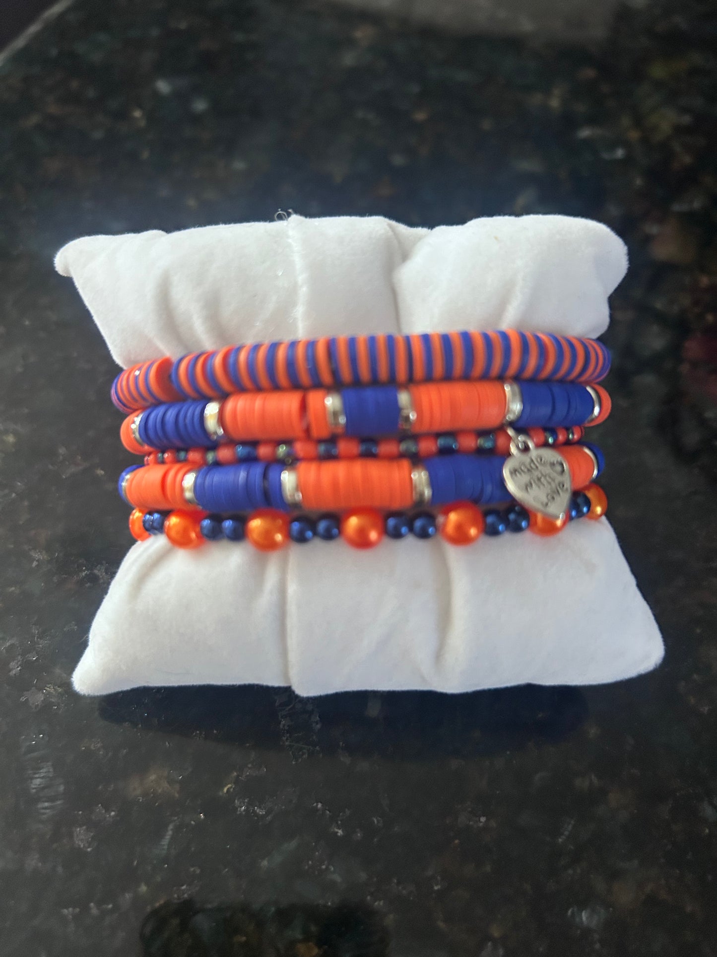 Denver Broncos NFL Custom Beaded Bracelet Stack
