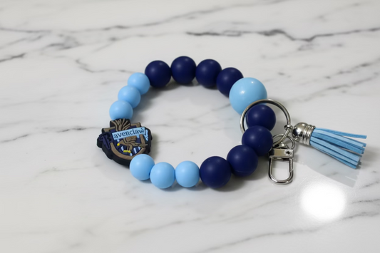 Harry Potter Hogwarts Raven Claw House Silicone Beaded Keychain Wristlet