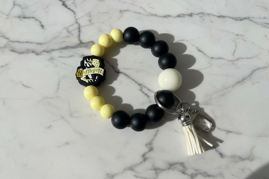 Harry Potter Hogwarts Hufflepuff Silicone Beaded Keychain Wristlet