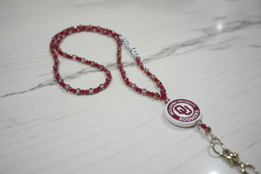 Oklahoma State Sooners Custom Beaded Lanyard