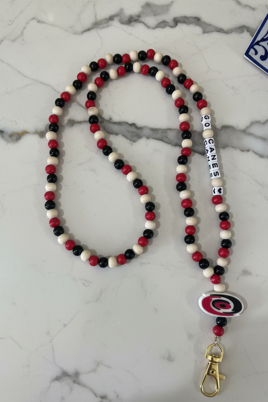 Carolina Hurricane Custom Beaded Lanyard