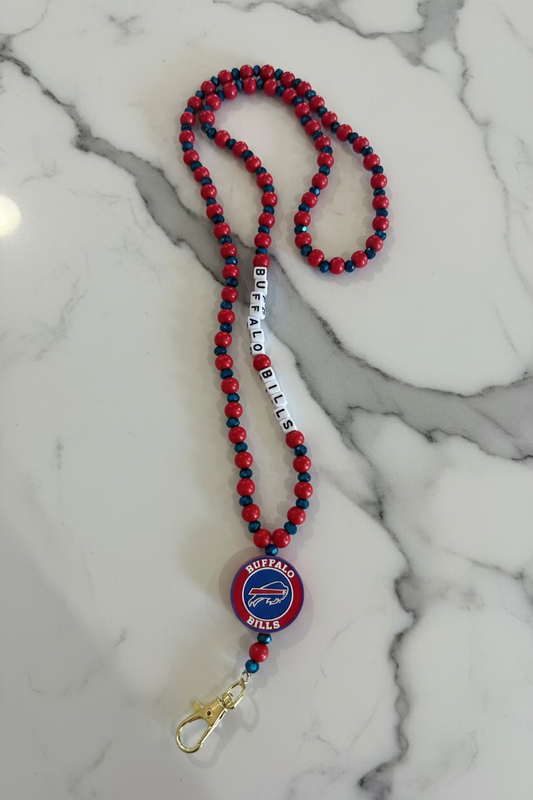 Buffalo Bills Custom Beaded Lanyard