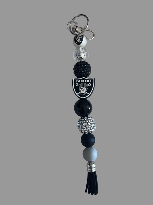 Las Vegas Raiders Custom Beaded Keychain