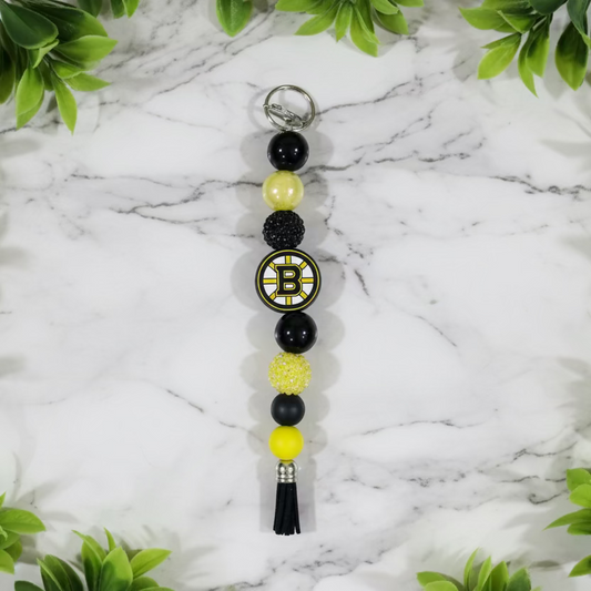 Boston Bruins Custom Beaded Keychain