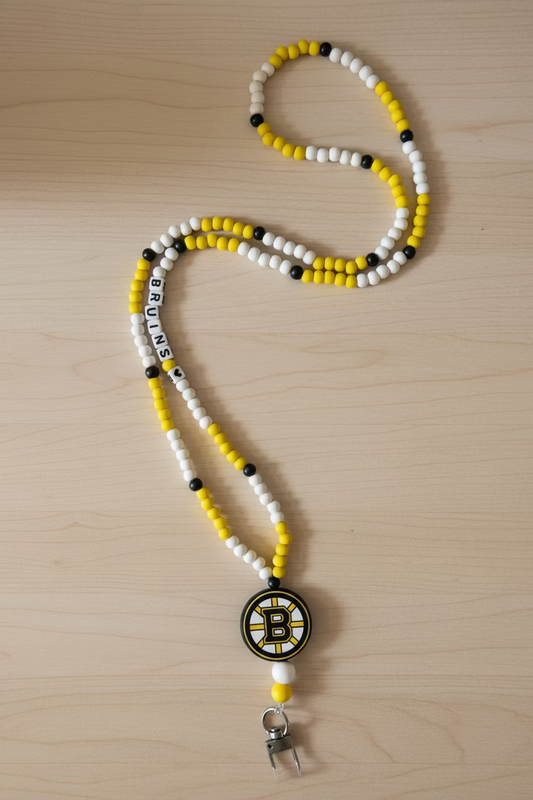 Boston Bruins Custom Beaded Lanyard