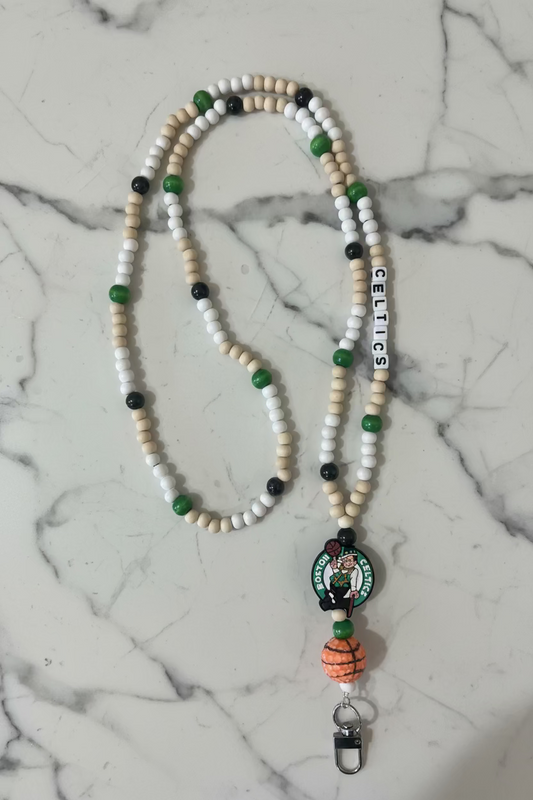 Boston Celtics Custom Beaded Lanyard