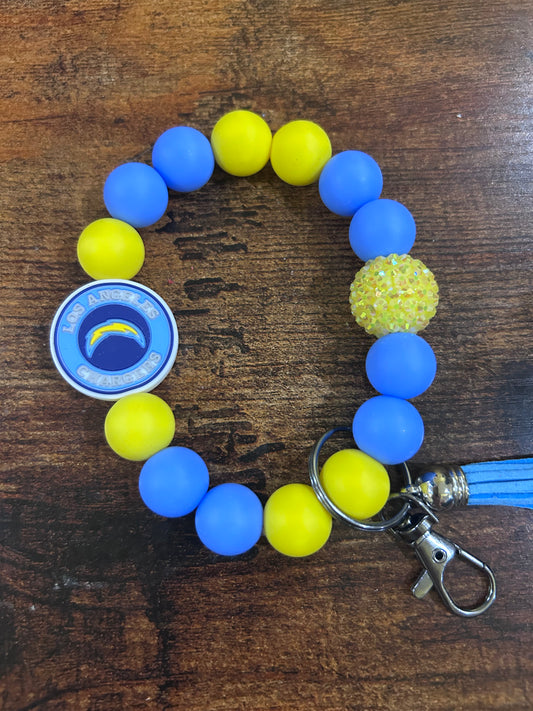 Los Angeles Chargers Silicone Beaded Keychain Wristlet