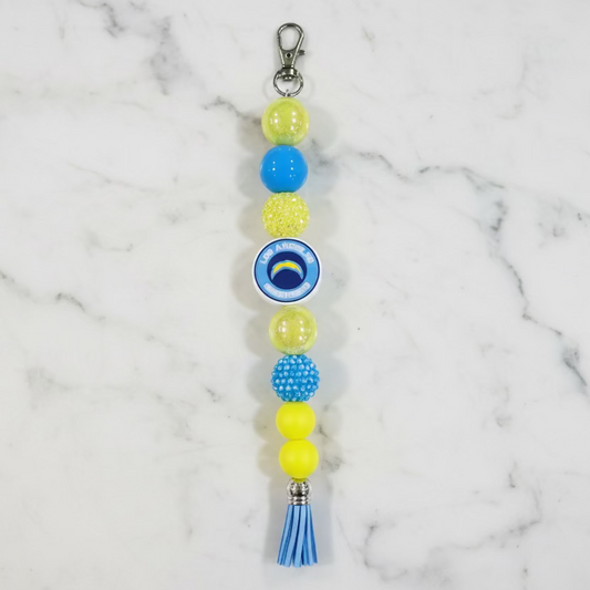 Los Angeles Chargers bubblegum Beaded Keychain