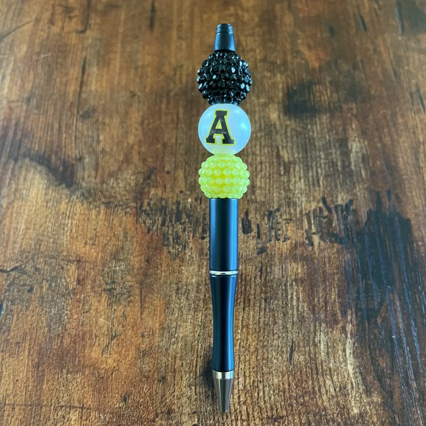 ASU Appalachian State University Mountaineers Bubblegum Beaded Decorative Pen