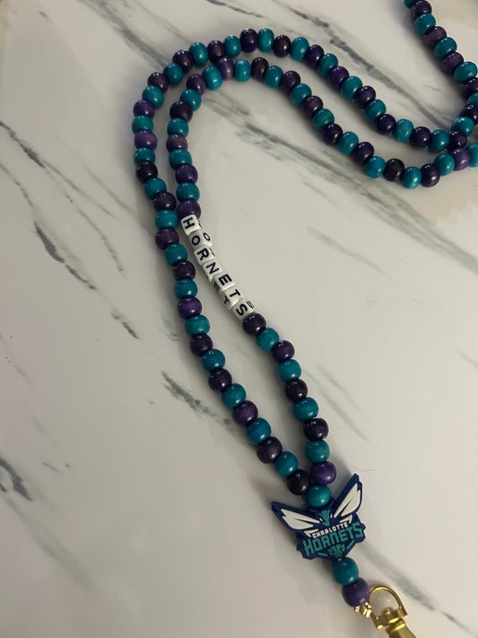 Custom beaded Hornets Lanyard