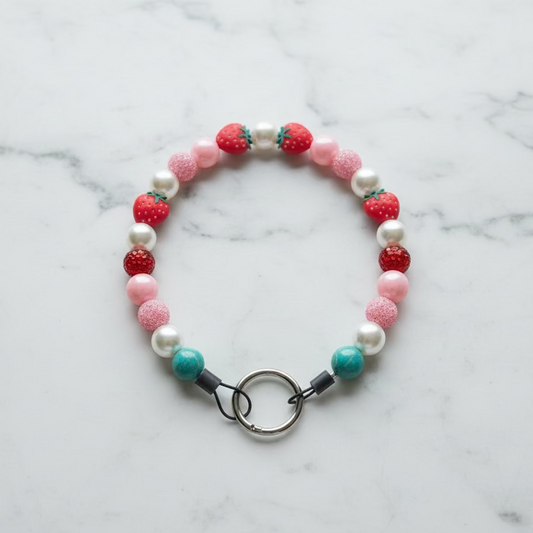 Custom Strawberry Themed Pet Collar