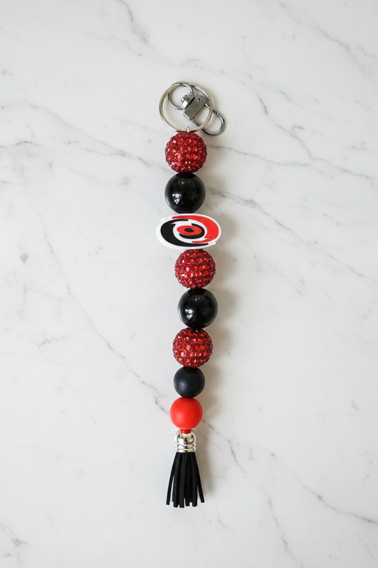 Carolina Hurricanes NHL Silicone Beaded Keychain