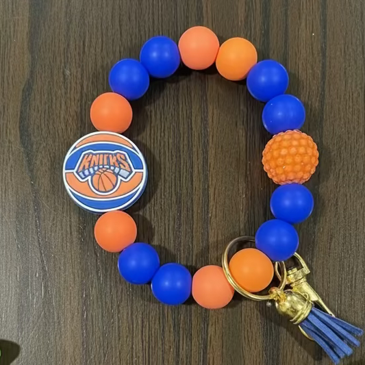 New York Knicks Silicone Beaded Keychain Wristlet