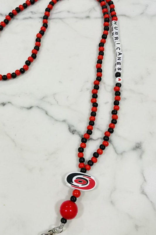 Carolina Hurricanes Custom Beaded Lanyard