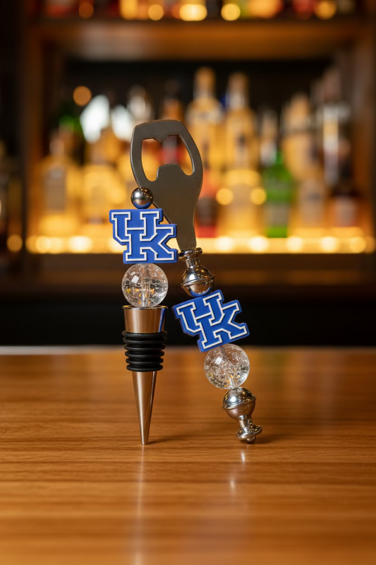UK University of Kentucky Wildcats Basketball Custom Beaded Bottle Opener and Wine Stopper