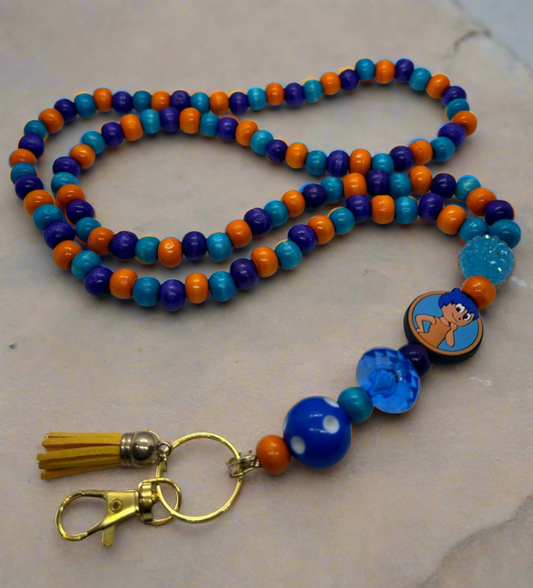 Inside Out 2 inspired Joy beaded lanyard