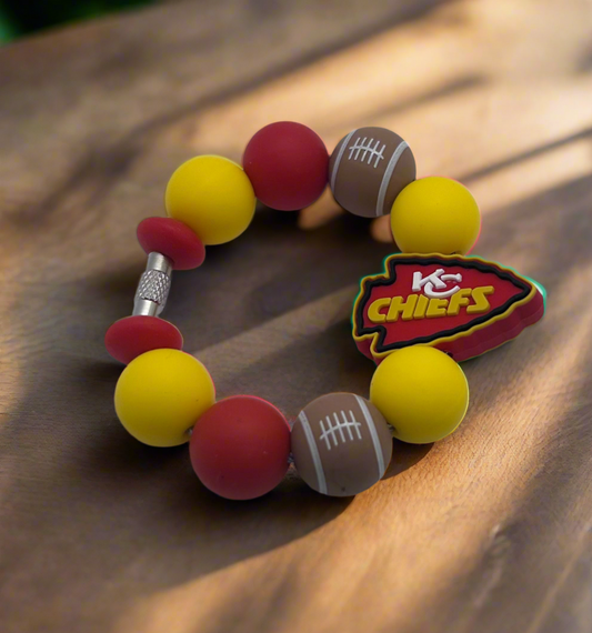 Kansas City Chiefs inspired silicone beaded cup charm