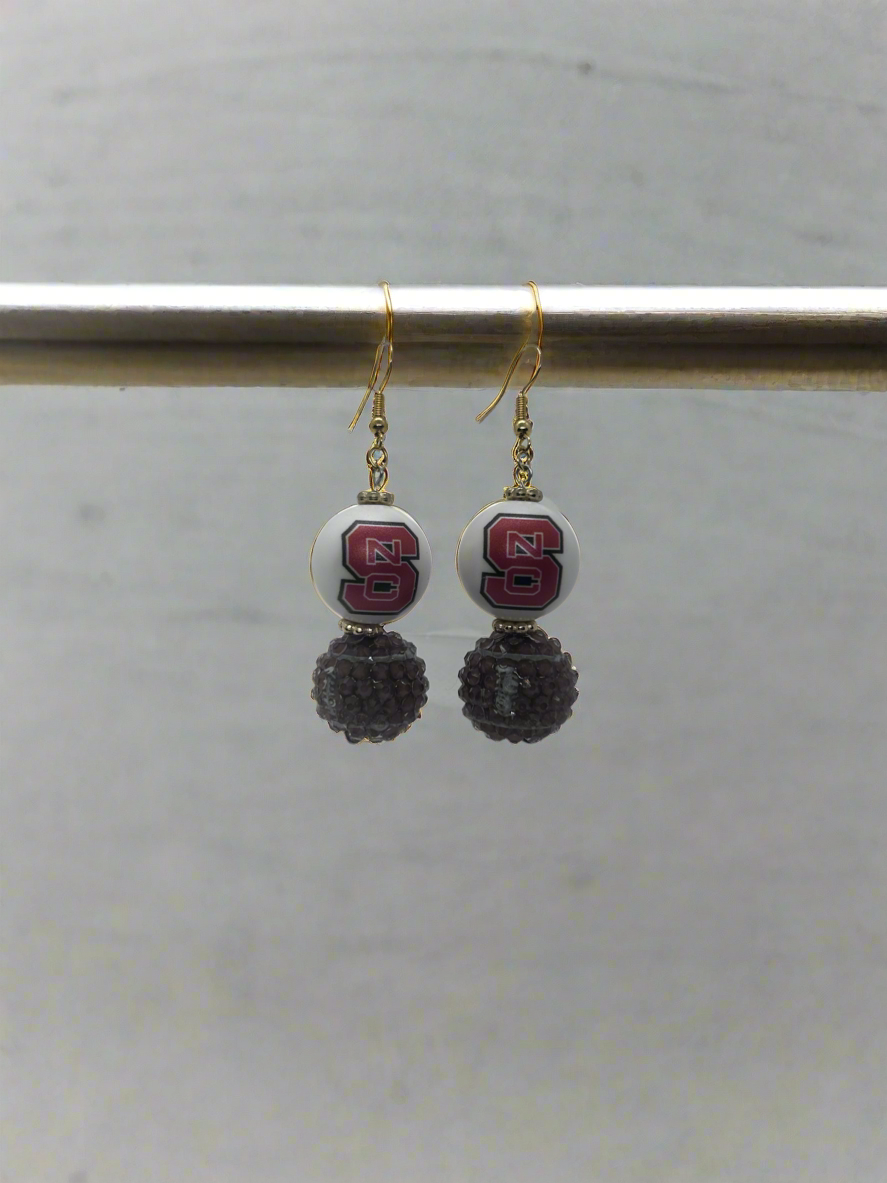 NC state football beaded earrings