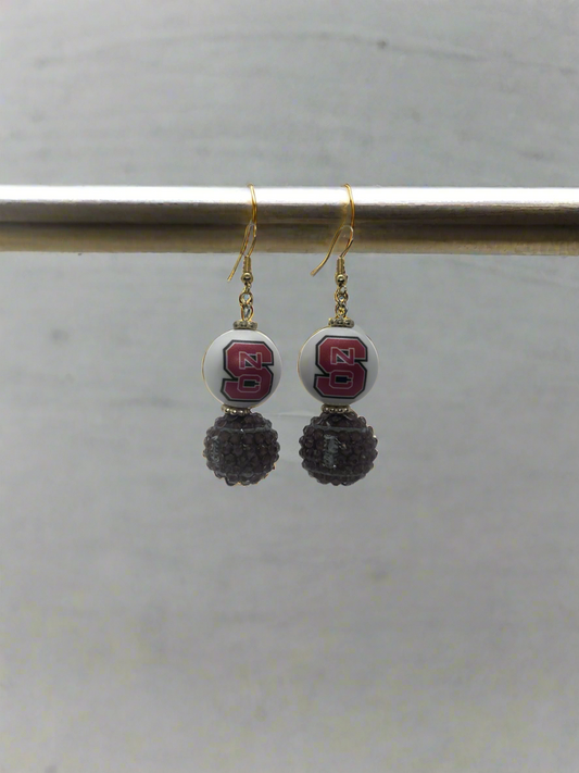 NC state football beaded earrings