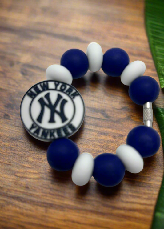 New York Yankees inspired beaded stanley cup charm