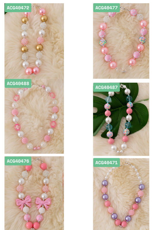Kids Pastel Pink Bubble Necklace