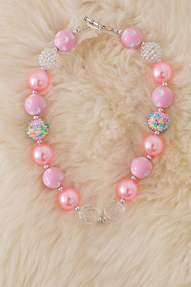 Kids Pastel Pink Bubble Necklace
