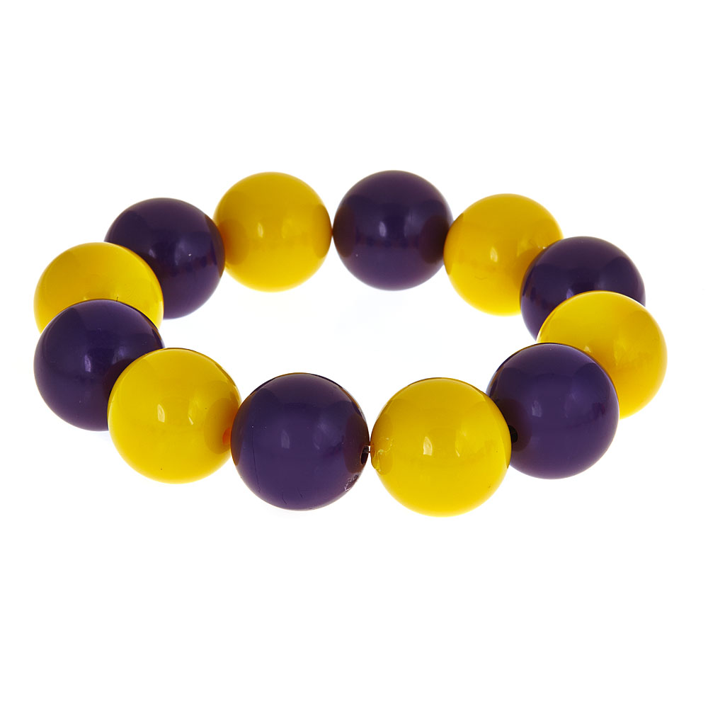 Two-Tone Candy Gameday Bracelet: Purple/Yellow